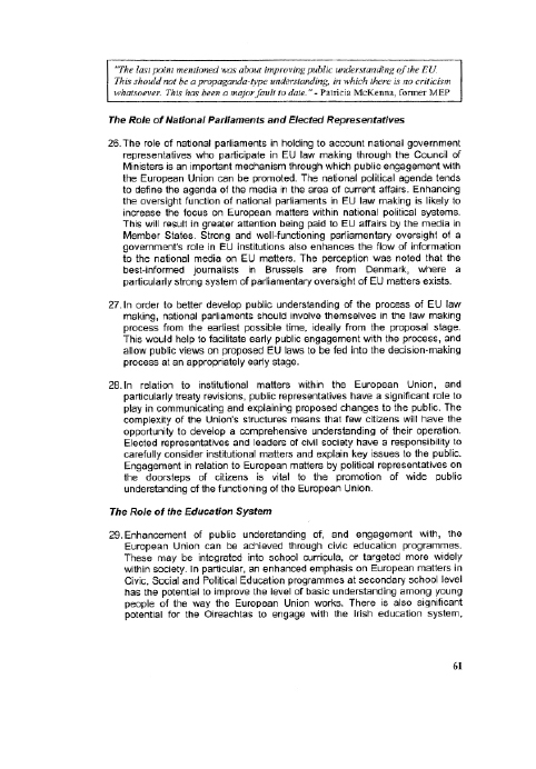 Extracts from Report of the Sub-Committee in Irelands’s Future in the European Union