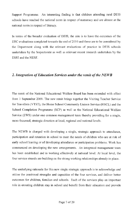 Minister for Education and Skills – Republic of Ireland submission