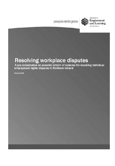 Resolving workplace diputes - initial pre-consultation