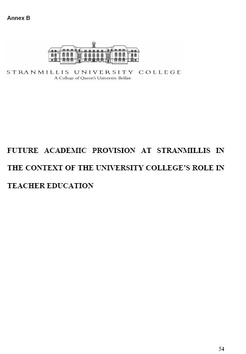 Stranmillis University College final report 30 July