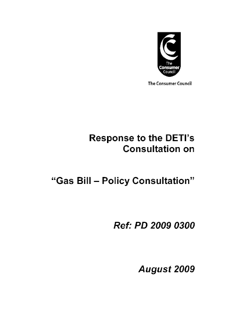 Response to DETi's Consultation on Gas Bill