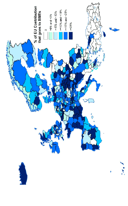 Figure 17 Regional Distribution of progress toward 15% as of 01 April 2011 – Cooperation Programme