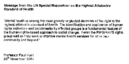 Message from UN Special Rapporteur