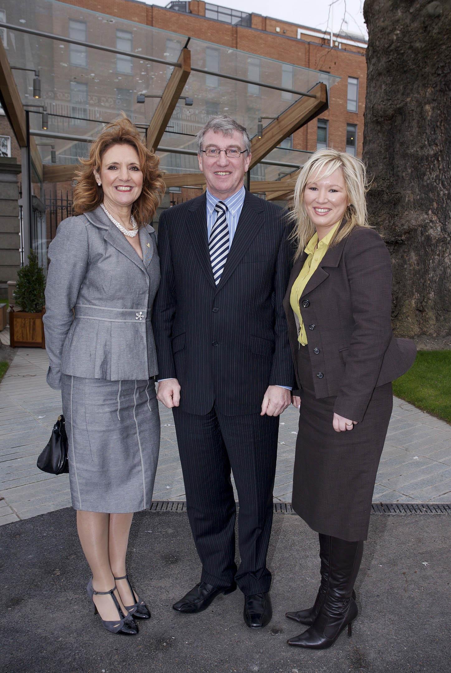 Iris Robinson pictured with Dr Jimmy Devins during the Committees visit to Dublin 