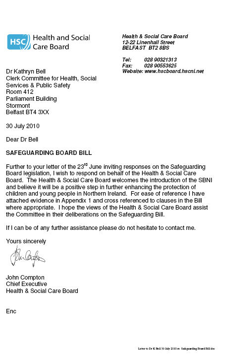 Health and Social Care Board submission