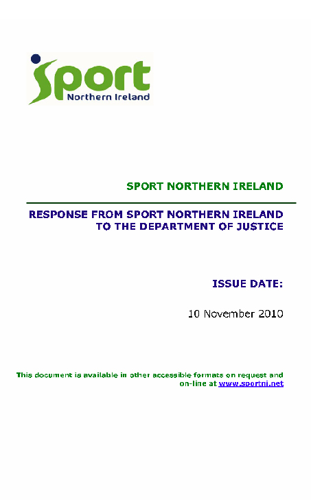 Sport Northern Ireland submission