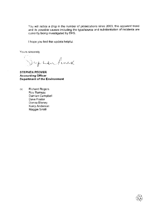 Correspondence of 11 January 2008 from Mr Stephen Peover