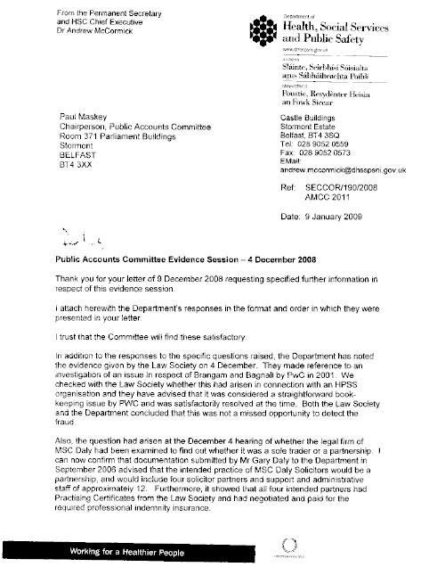 C2 Letter to Paul Maskey - PAC Evidence Session 4 December 2008