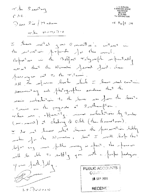 Correspondence of 15 September 2009