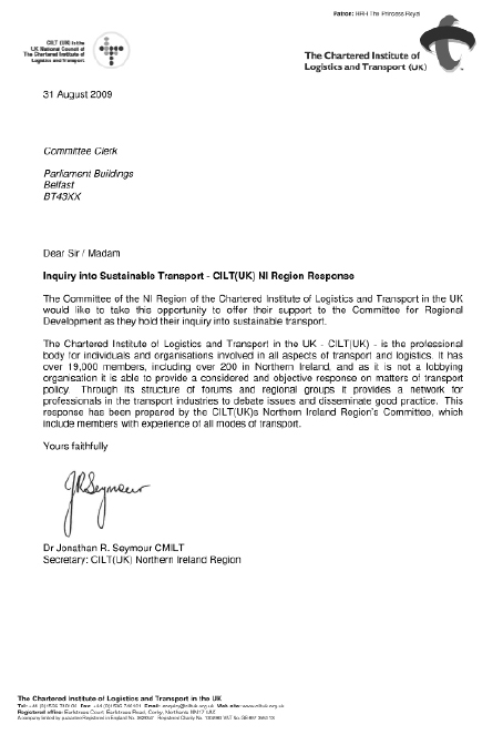 The Chartered Institute of Logistics and Transport (UK) submission