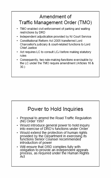 DRD Presentation on the Roads (Miscellaneous Provisions) Bill