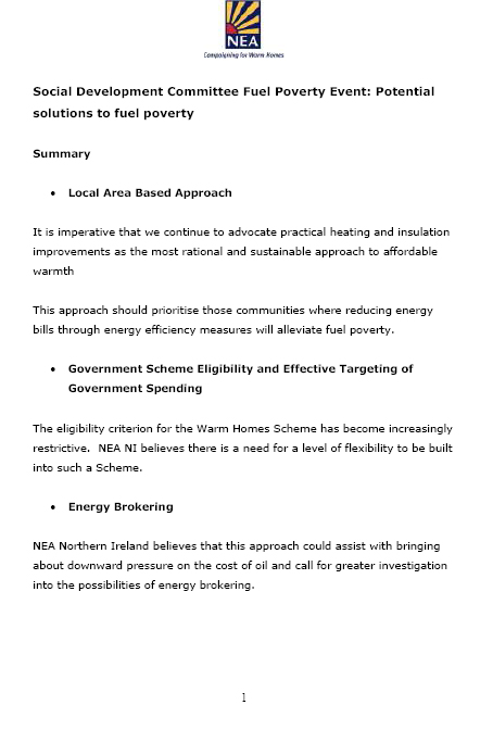 National Energy Action submission