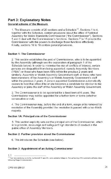National Assembly or Wales Commissioner for Standards Measure 2009