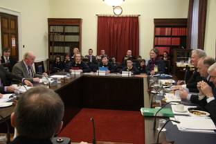 Pupils from St Mary’s PS, Draperstown brief the Committee 