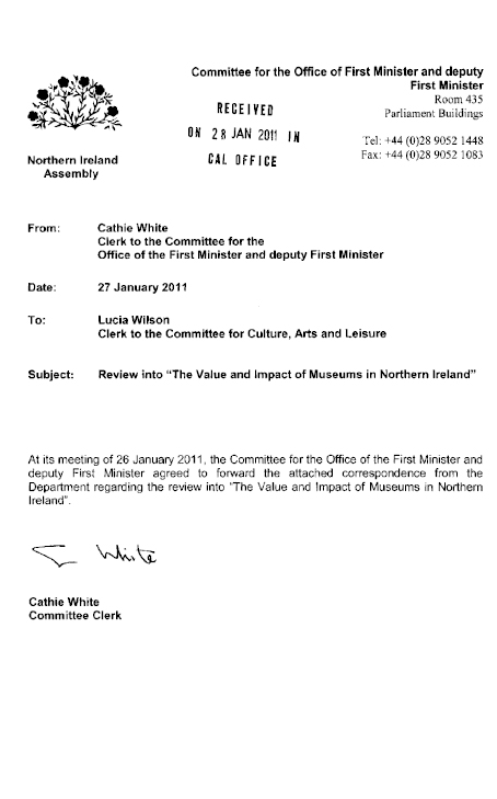 Office of the First and deputy First Minister submission