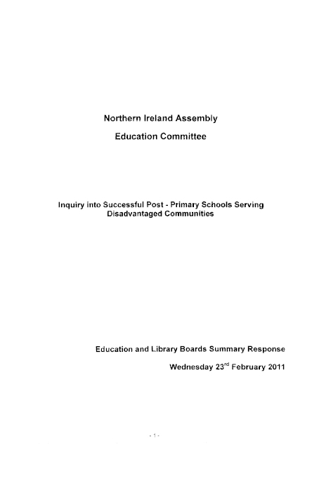 Education and Library Boards Joint Summary Paper