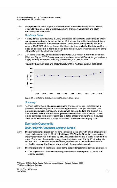 NI Renewable energy supply chain report
