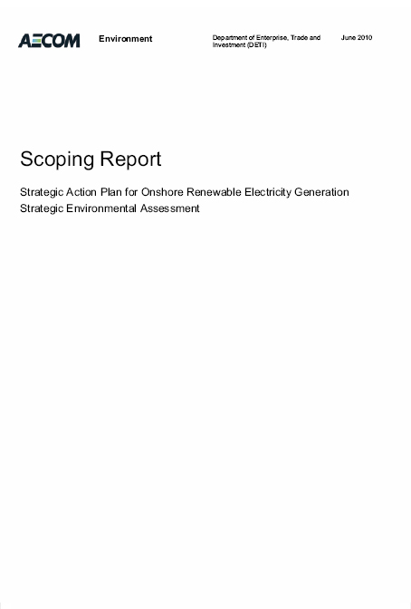 Onshore Renewables - SEA Scoping Report