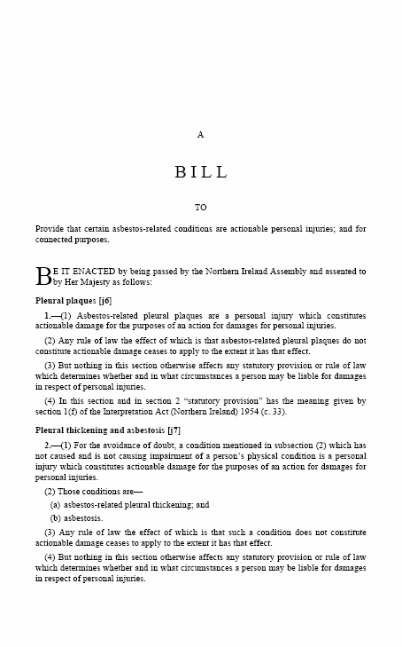 Damages (Asbestos-Related Conditions) Bill