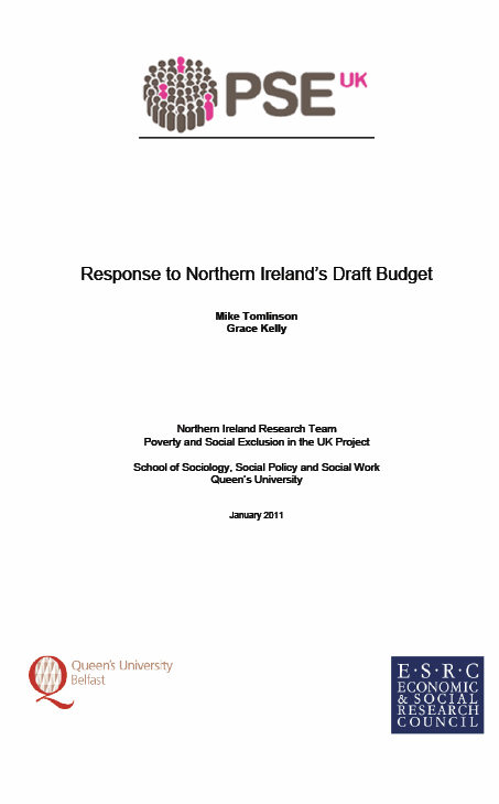 PSE uk - Response to NI's Draft Budget