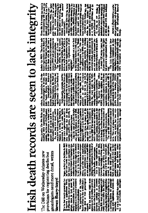 Irish Times extract 26 January 2003