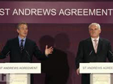 Prime Minister Tony Blair and Taoiseach Bertie Ahern during the St Andrews negotiations