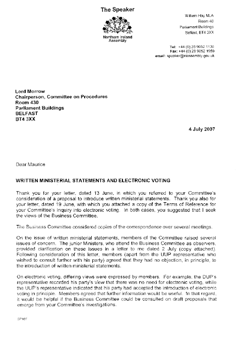 Letter 4 July 2007
