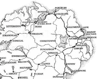 Map from "Irish Railways Past and Present Volume 1" by Michael H.C. Baker