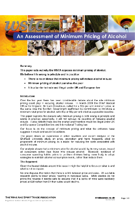 An Assessment of Minimum Pricing of Alcohol