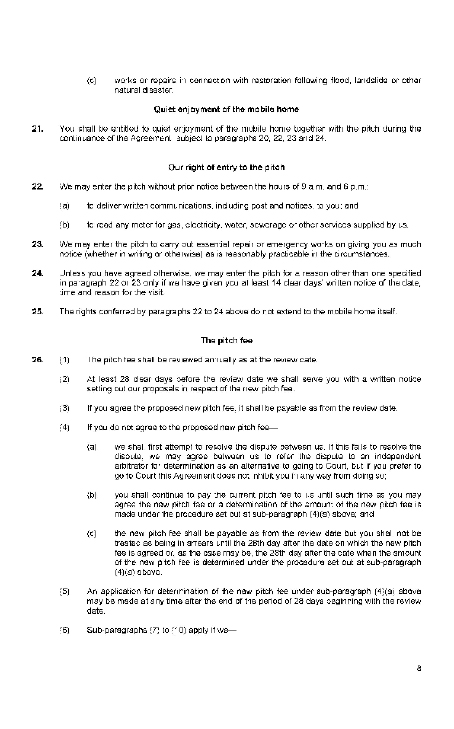 National Caravan Council Draft Residential Written Statement (Northern Ireland)
