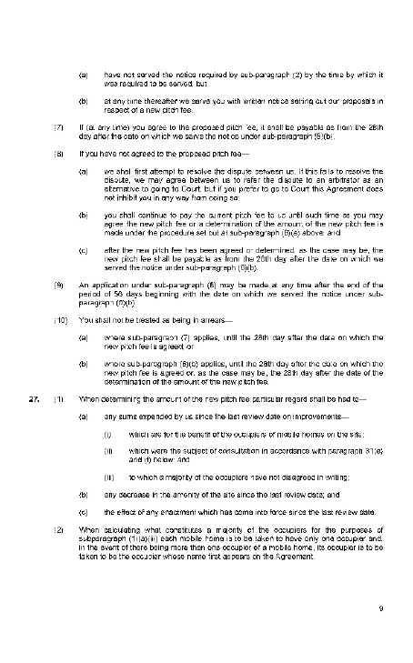 National Caravan Council Draft Residential Written Statement (Northern Ireland)