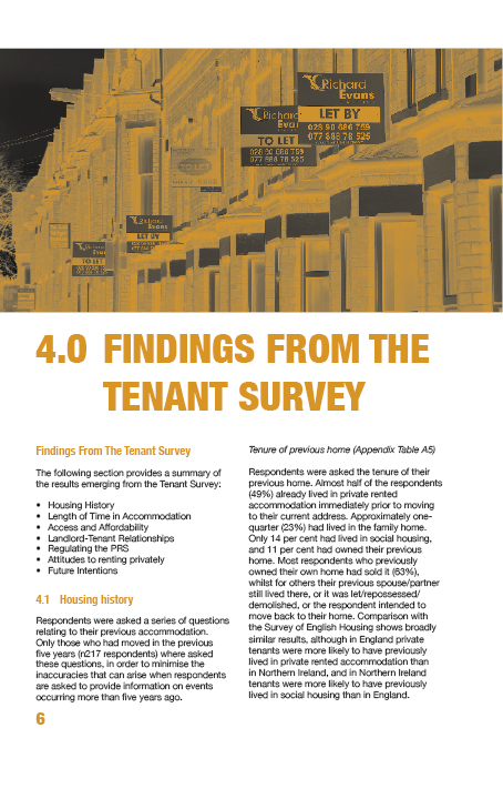 Living in the Private Rented Sector Report 4