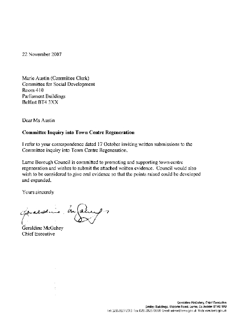 Larne Borough Council correspondence