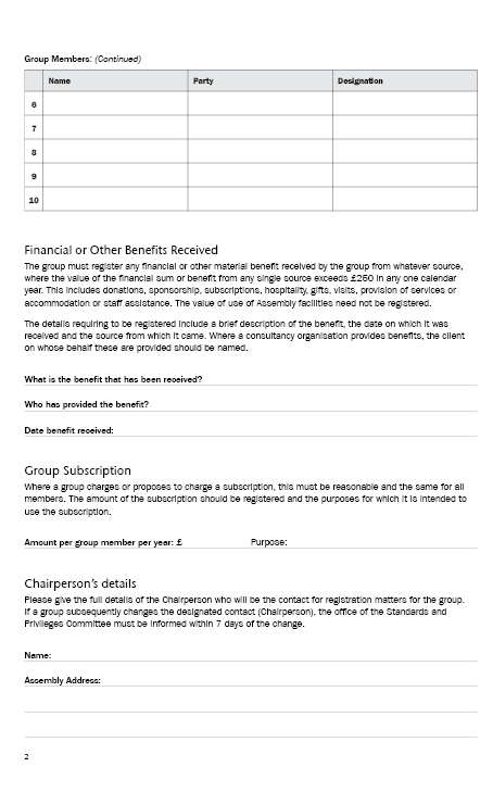 All-Party Groupr Registration Form